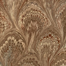 Hand Marbled Paper Peacock Pattern in Brown Tones ~ Berretti Marbled Arts